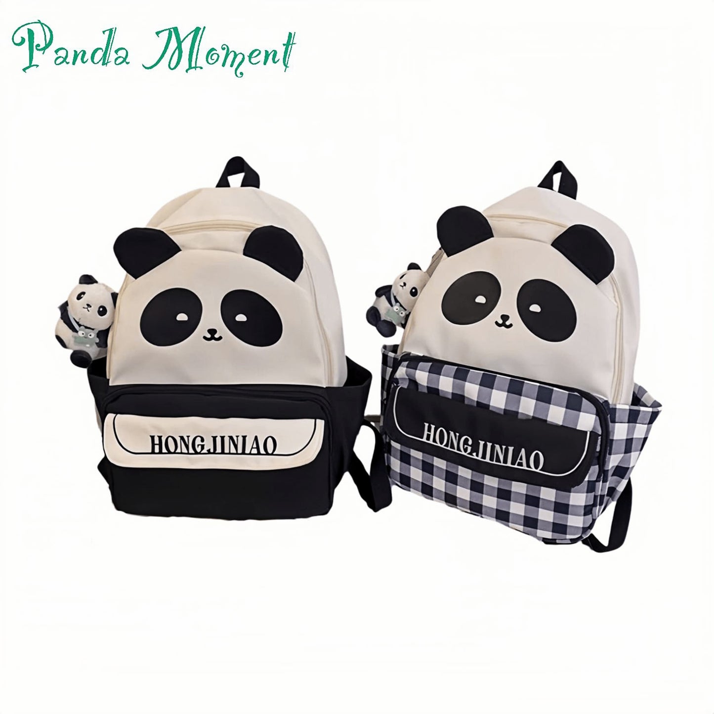 Mochila estilo panda: clásica en blanco y negro, divertida y funcional.