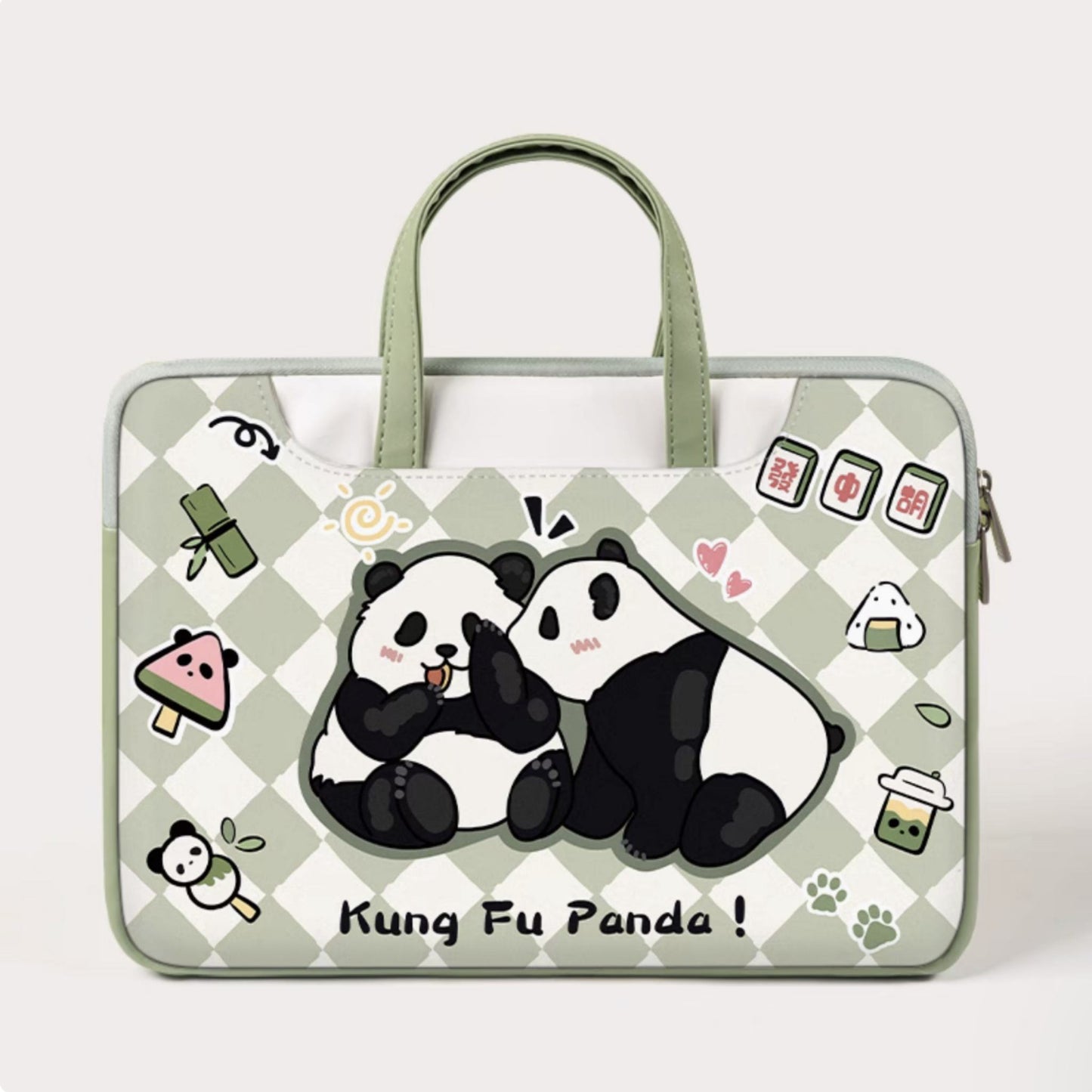 Funda para portátil Panda: bonita y protectora funda de transporte con asa y correa para el hombro