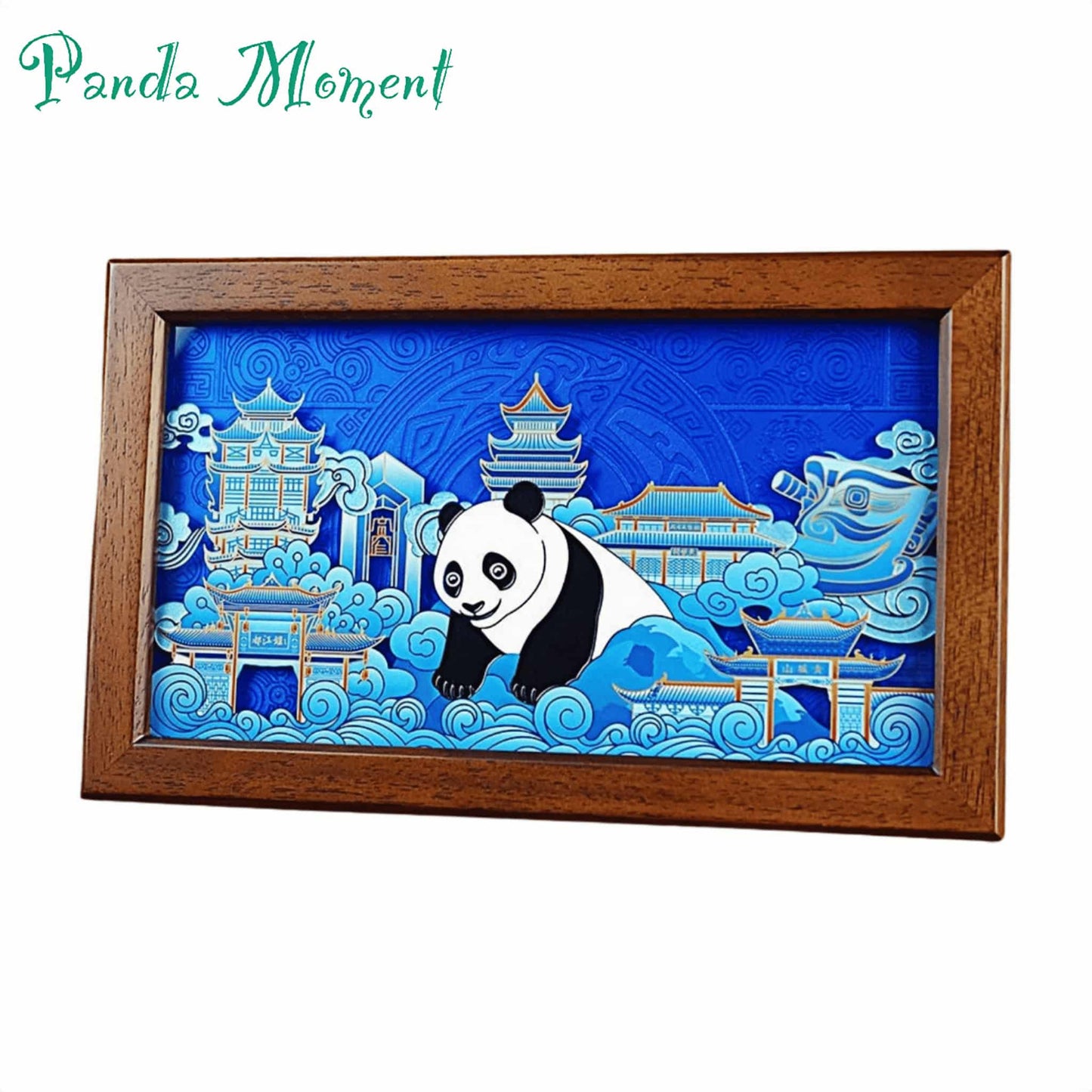 Panda Moment – Double-Sided Carved Hand-Painted Art Plate – A Masterpiece of Craftsmanship 🐼✨