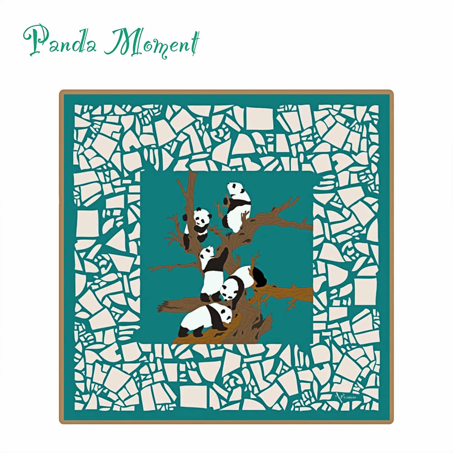 Panda Silk Scarf โ A Playful Embrace of Elegance and Joy ๐ผ๐