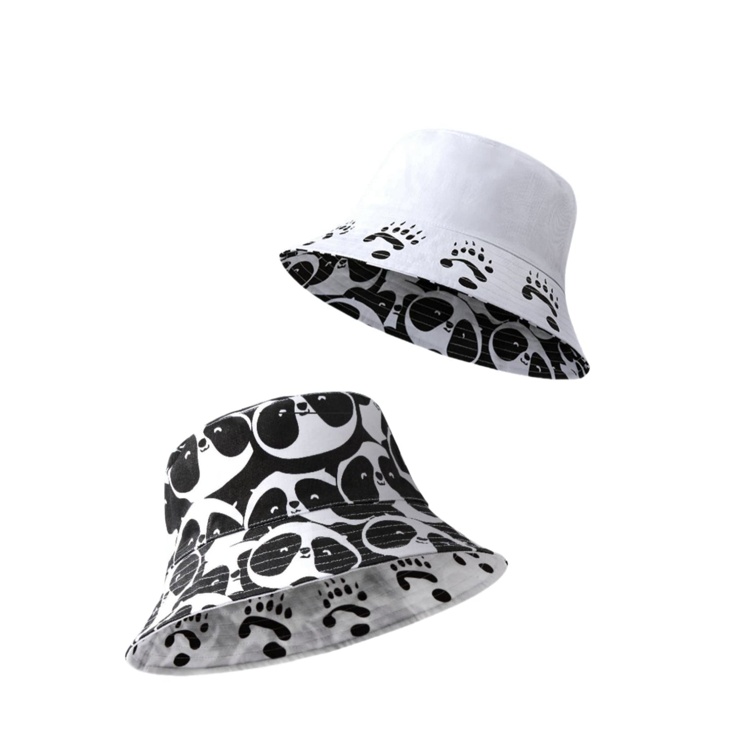 パンダリバーシブルサンハット – スタイリッシュさとパンダの楽しさが融合!🐼🧢