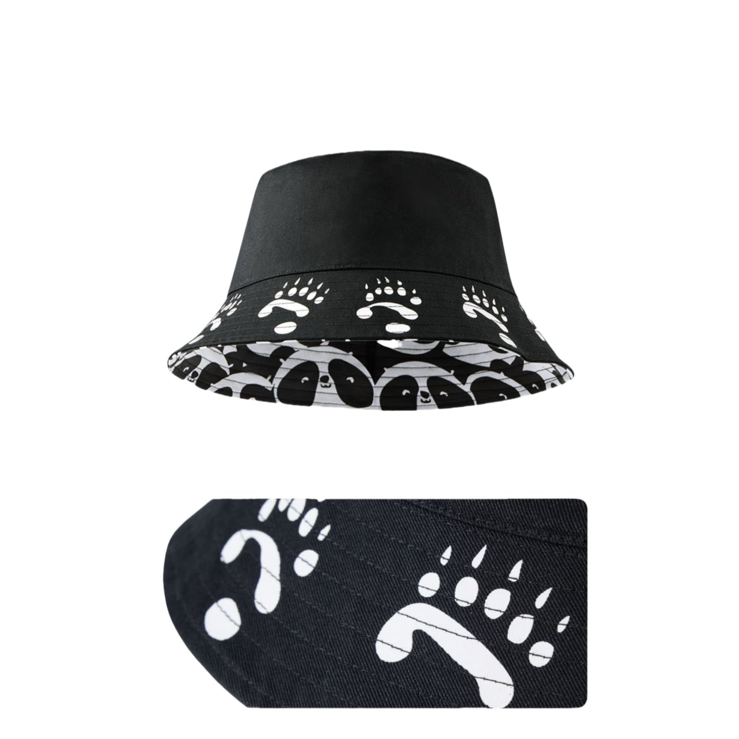 パンダリバーシブルサンハット – スタイリッシュさとパンダの楽しさが融合!🐼🧢