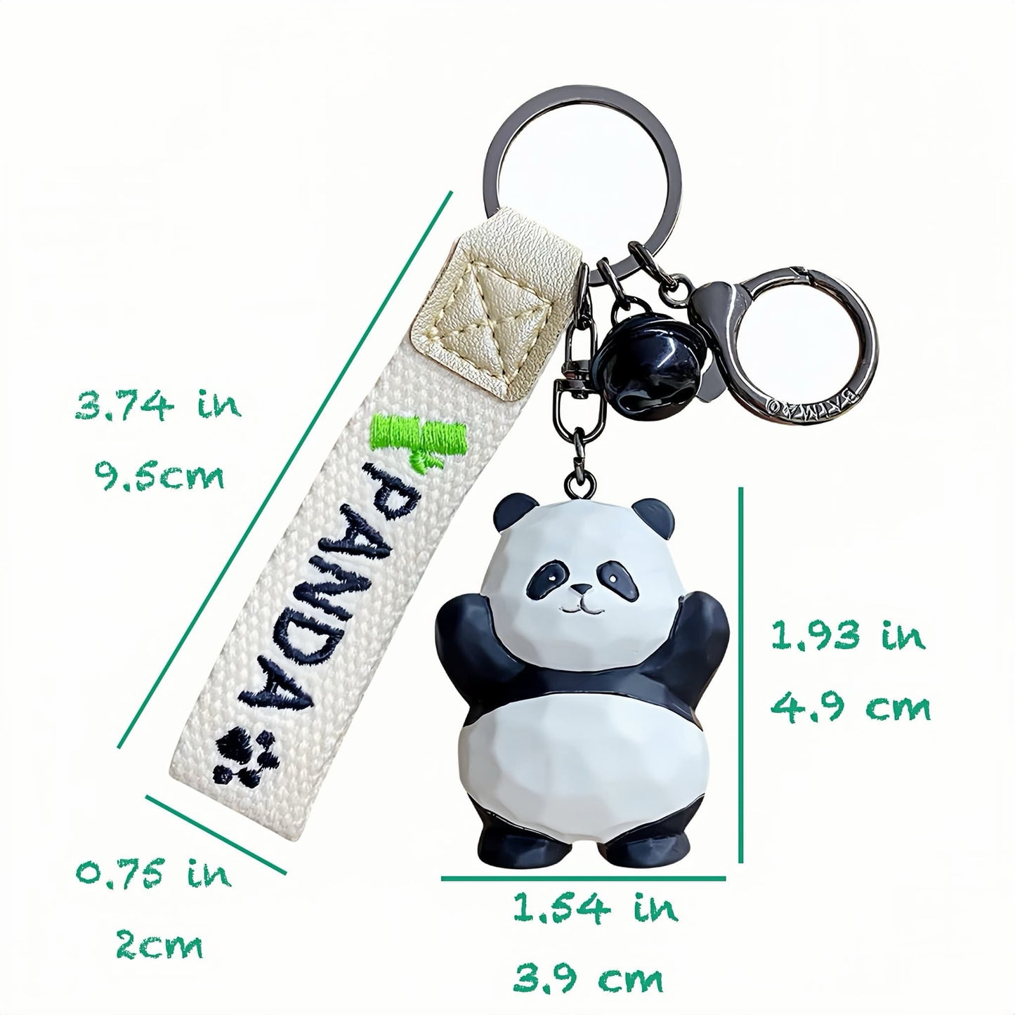 🐼 手作りパンダペンダント – 木彫りスタイルの環境に優しい樹脂ペンダント