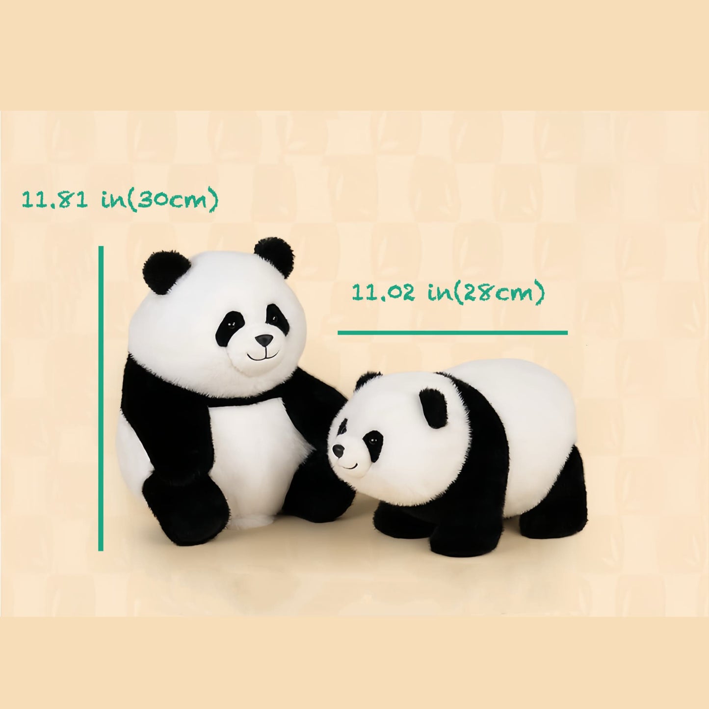 Conjunto de peluche de pandas gemelos: Hua Hua y He Ye, tu equipo ideal de abrazos 🐼💖🐼