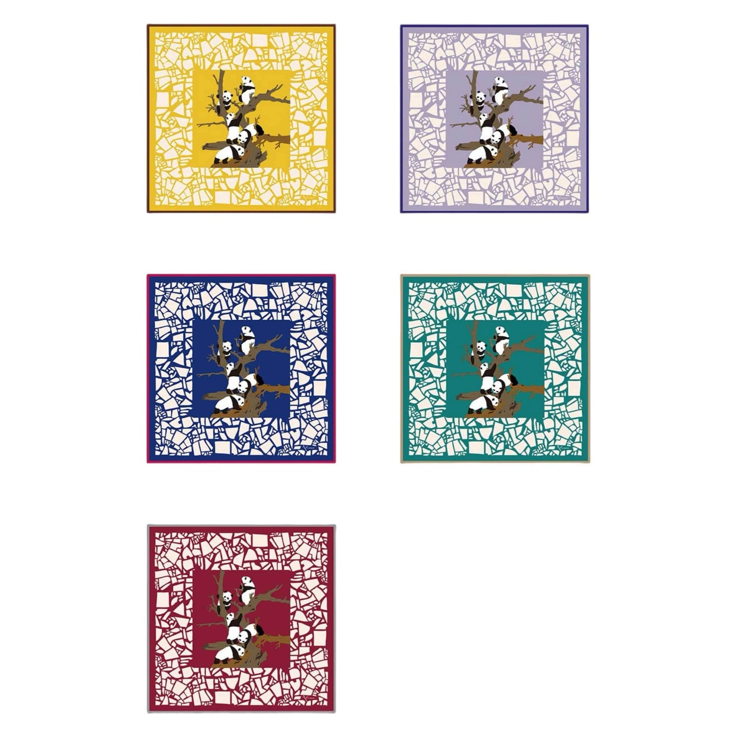Panda Silk Scarf โ A Playful Embrace of Elegance and Joy ๐ผ๐
