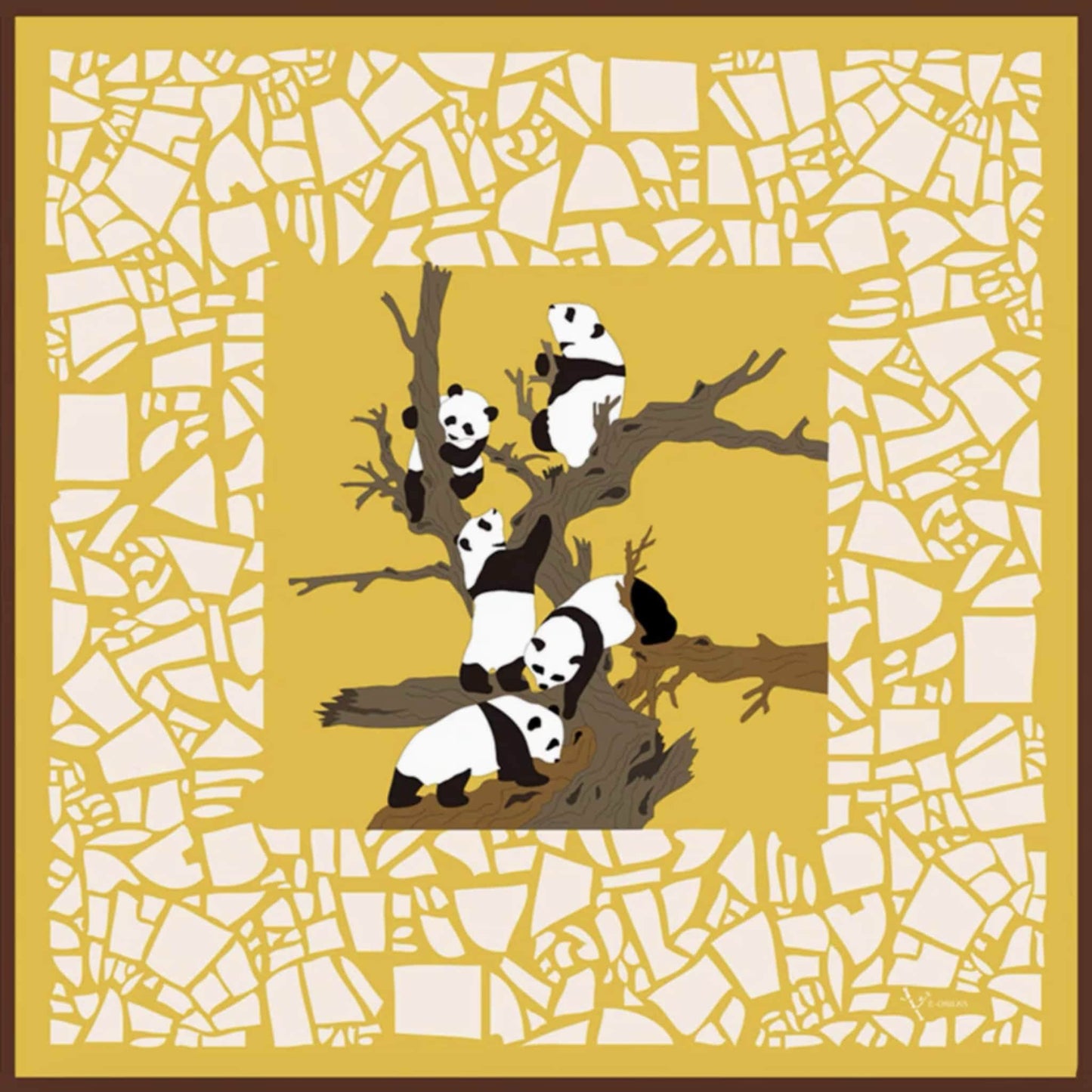 Panda Silk Scarf โ A Playful Embrace of Elegance and Joy ๐ผ๐