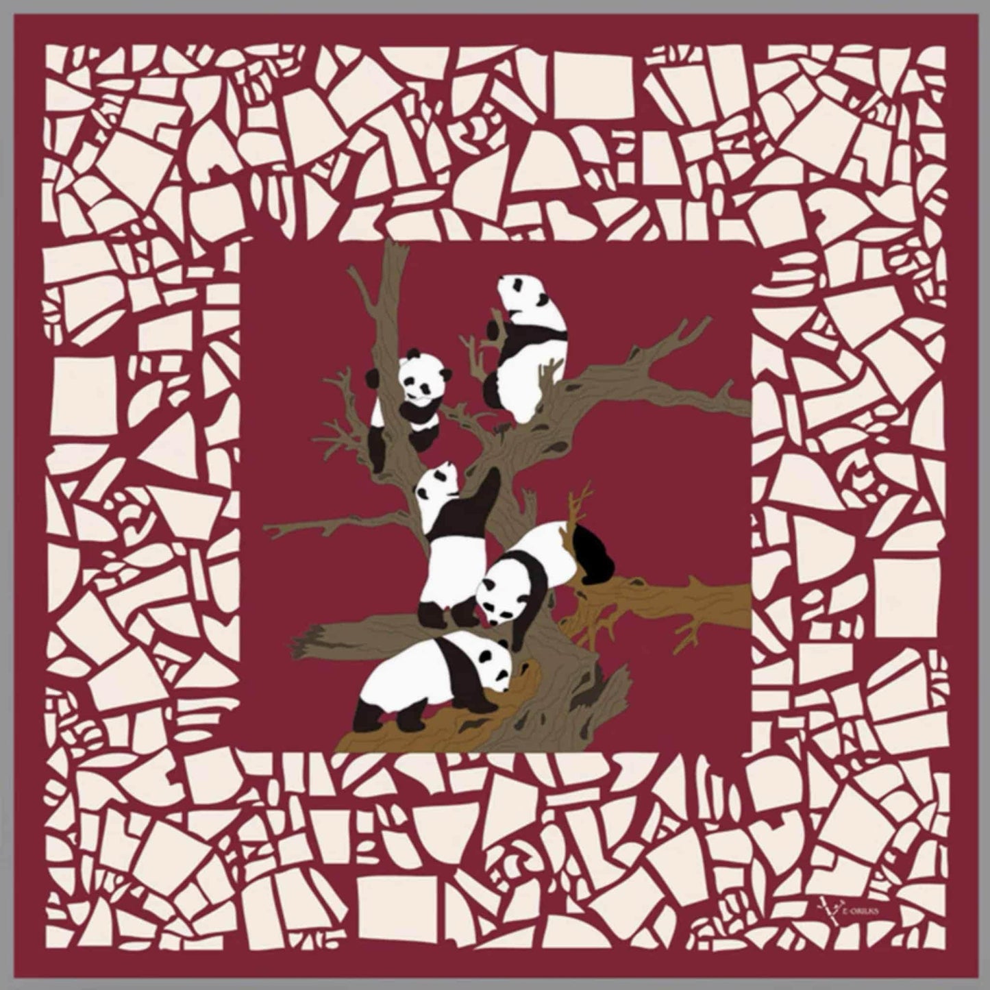 Panda Silk Scarf โ A Playful Embrace of Elegance and Joy ๐ผ๐
