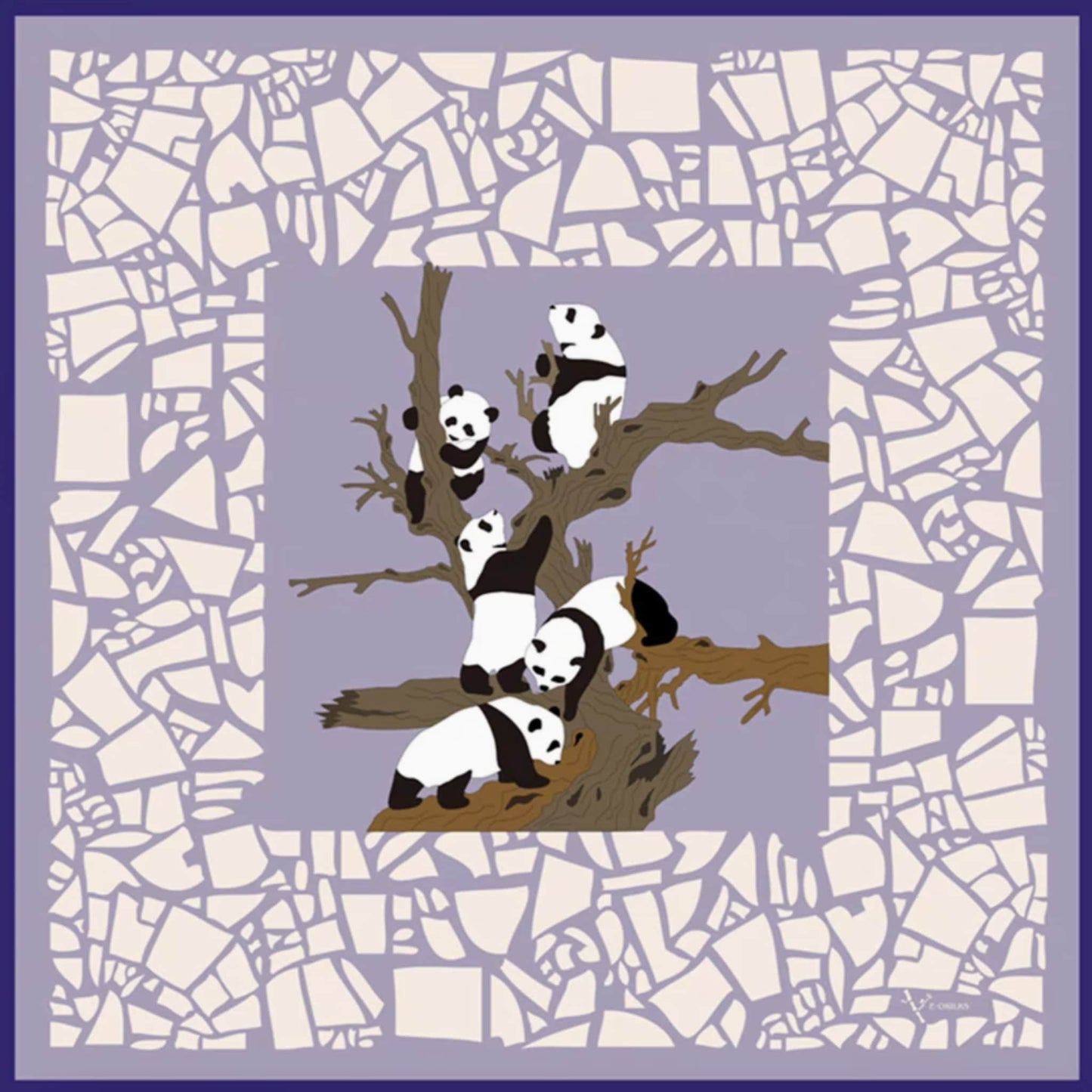 Panda Silk Scarf โ A Playful Embrace of Elegance and Joy ๐ผ๐