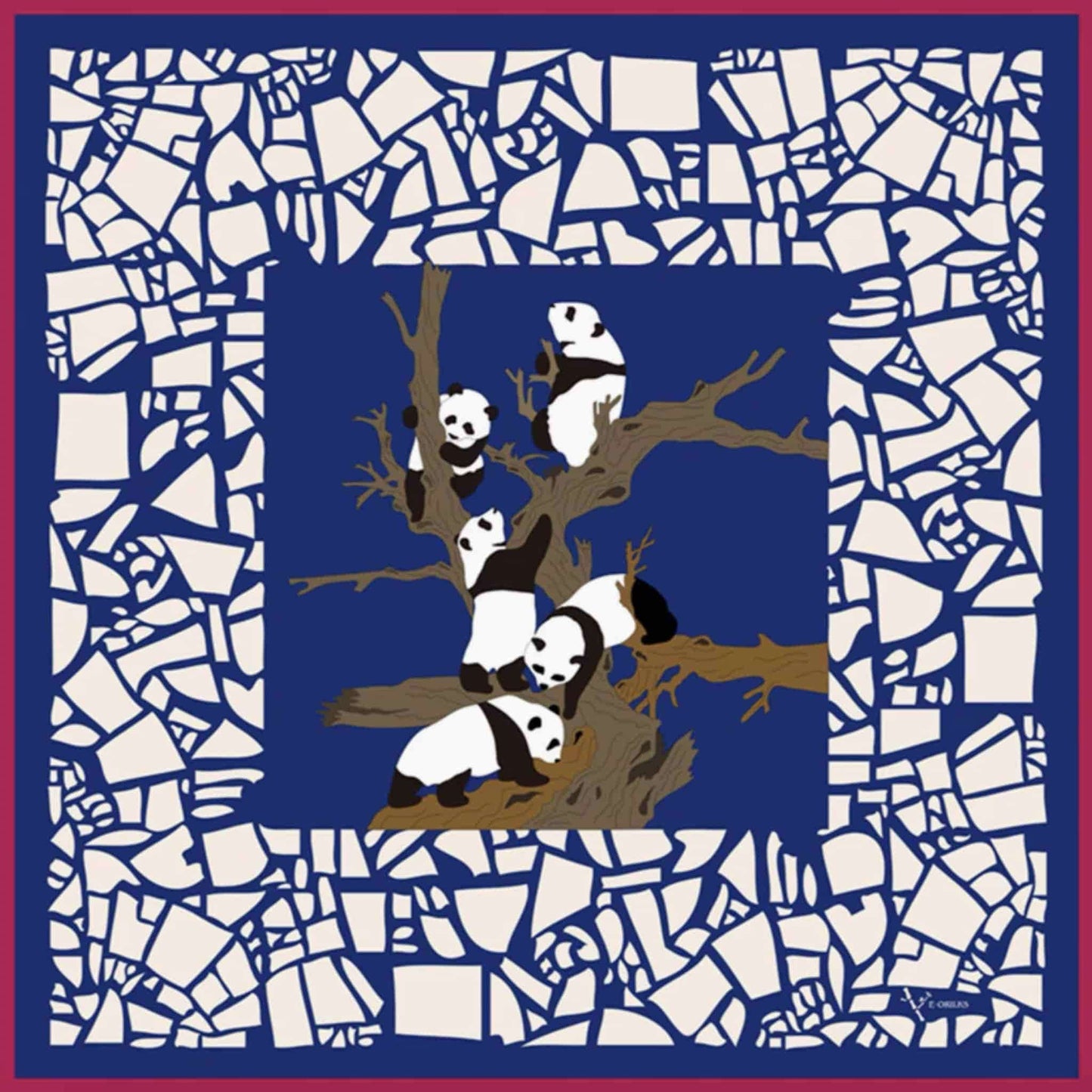 Panda Silk Scarf โ A Playful Embrace of Elegance and Joy ๐ผ๐