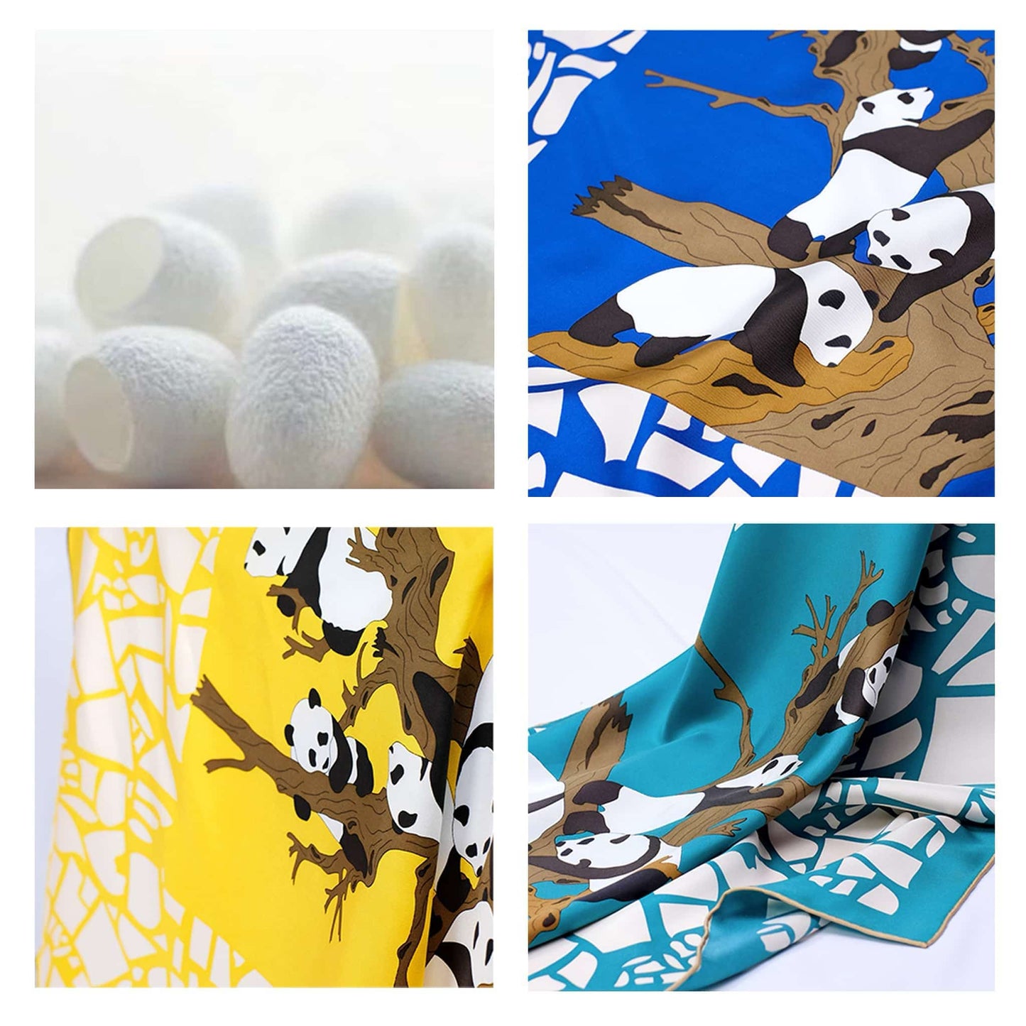 Panda Silk Scarf โ A Playful Embrace of Elegance and Joy ๐ผ๐