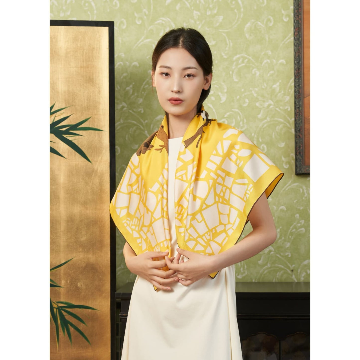 Panda Silk Scarf โ A Playful Embrace of Elegance and Joy ๐ผ๐