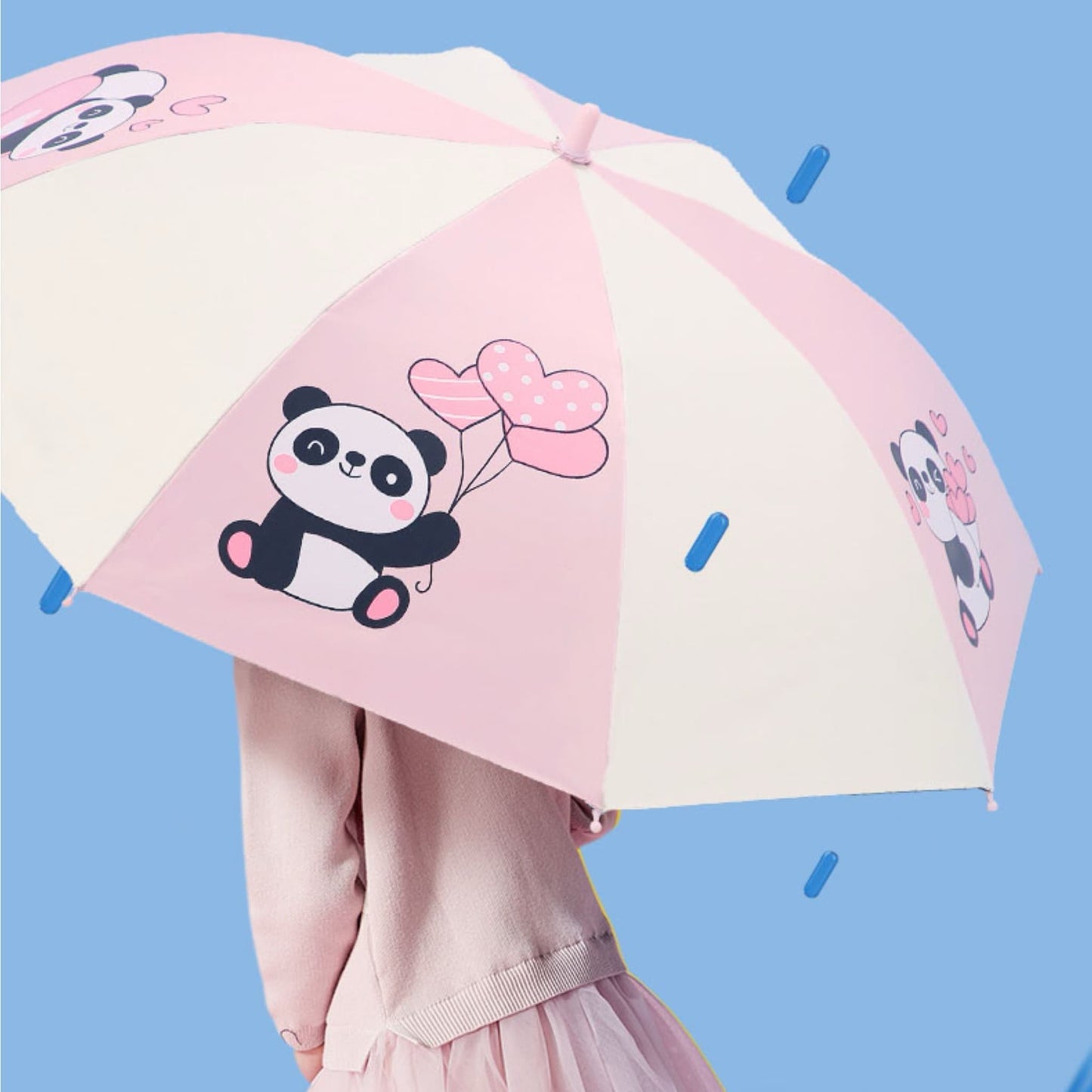 ☂️ パンダサンシールド – パンダの顔がデザインされたポータブル UPF50+ UVカット傘 | 防風・防水