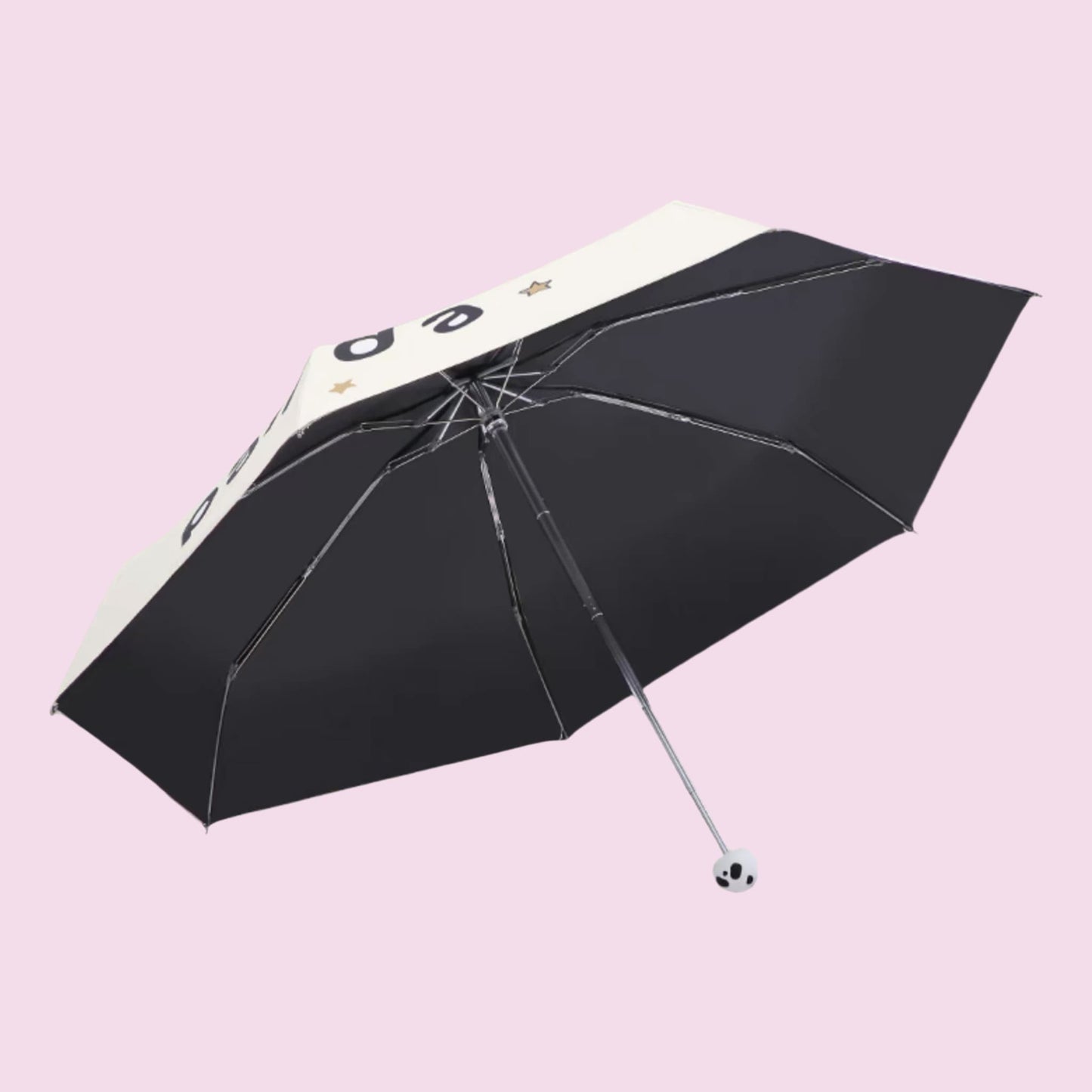 🌞 パンダサンシールド – かわいいパンダの顔と360°反射デザインを備えたポータブルUPF50+UVカット傘