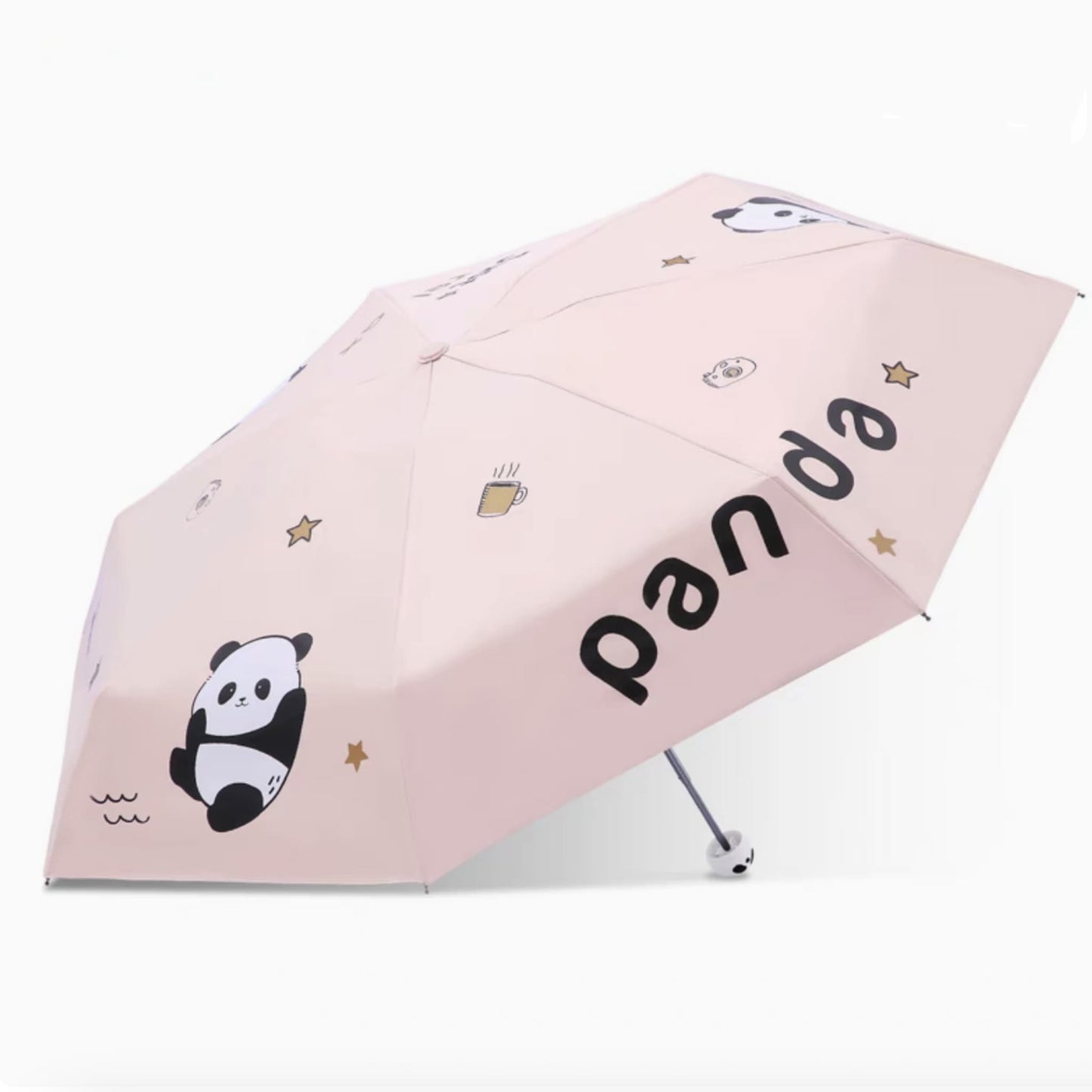 🌞 パンダサンシールド – かわいいパンダの顔と360°反射デザインを備えたポータブルUPF50+UVカット傘