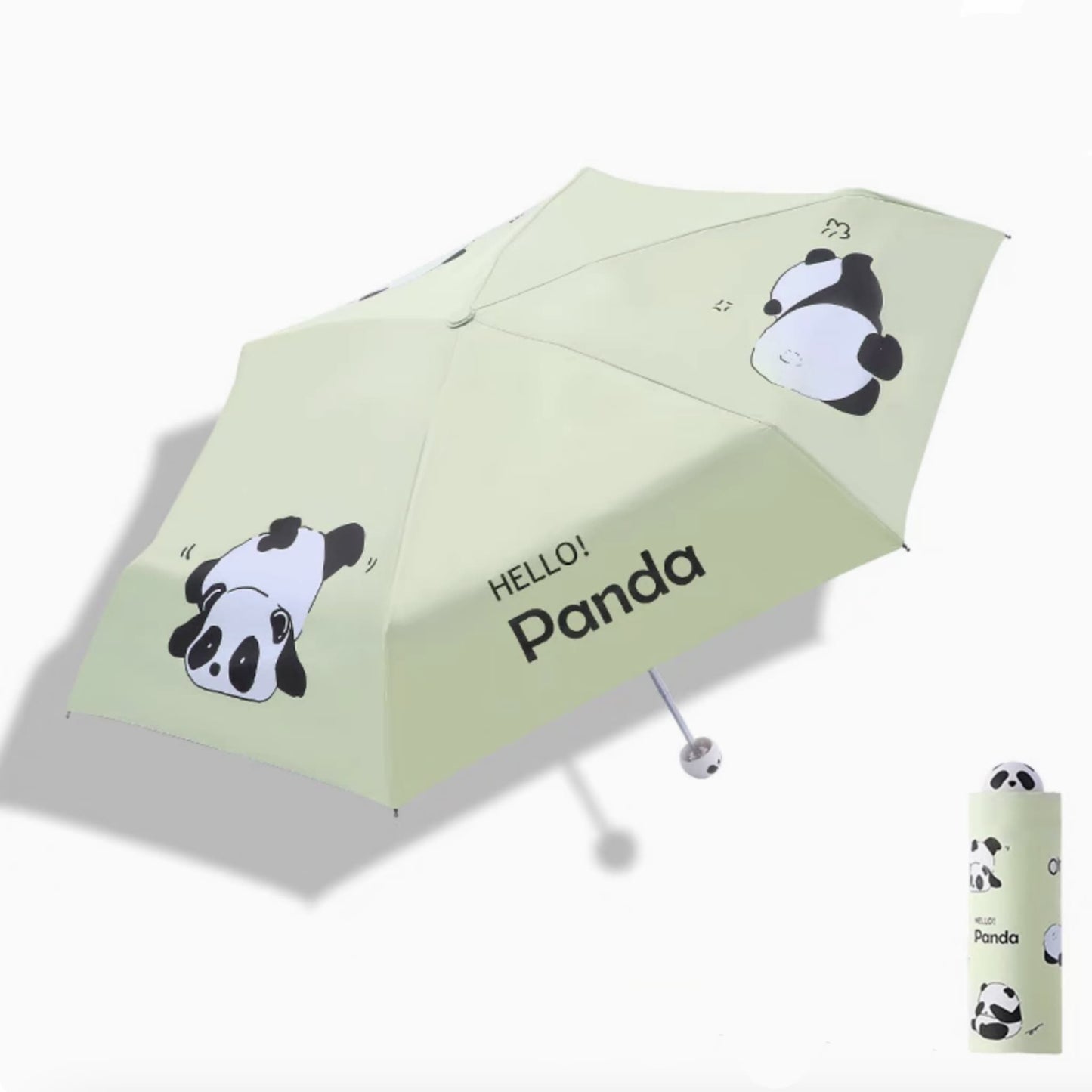 🌞 パンダサンシールド – かわいいパンダの顔と360°反射デザインを備えたポータブルUPF50+UVカット傘