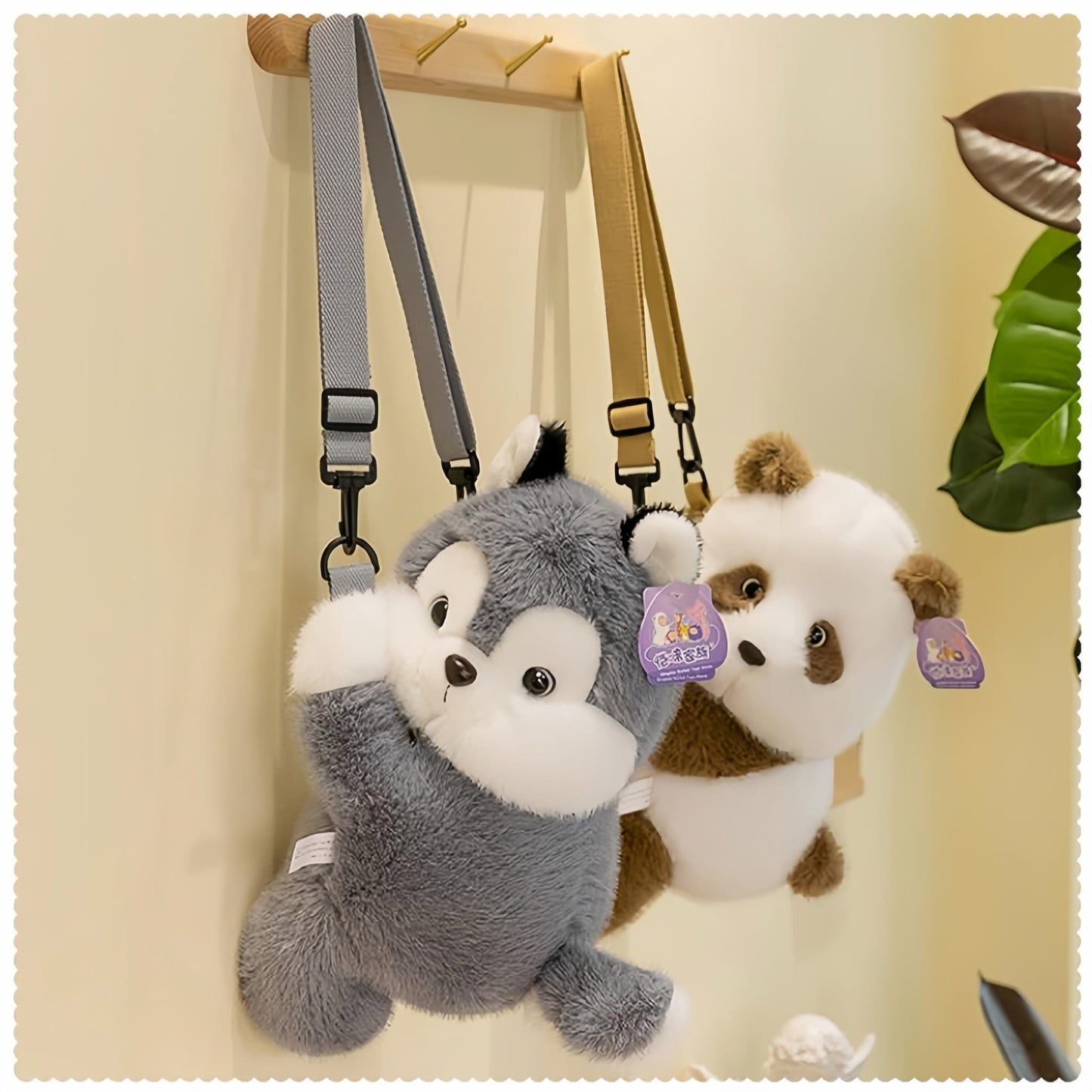 🎒 Panda Qi Zai Backpack – Adorable, Playful & Practical | Adjustable Strap, Plush Companion