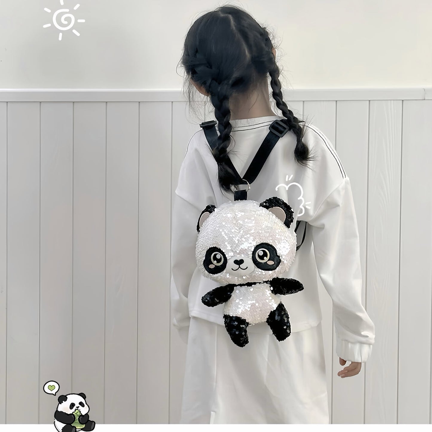 ✨ Mochila convertible Shiny Panda: brilla con cada paso