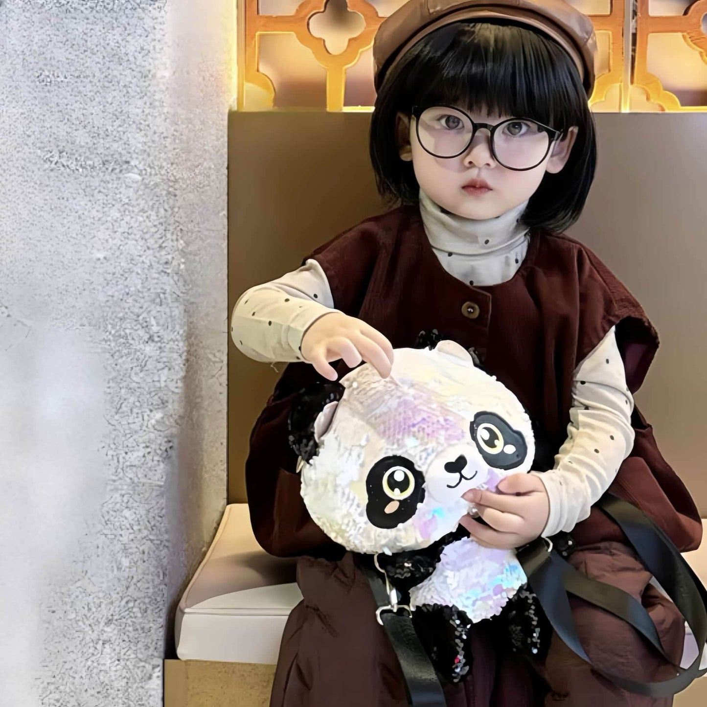 ✨ Mochila convertible Shiny Panda: brilla con cada paso