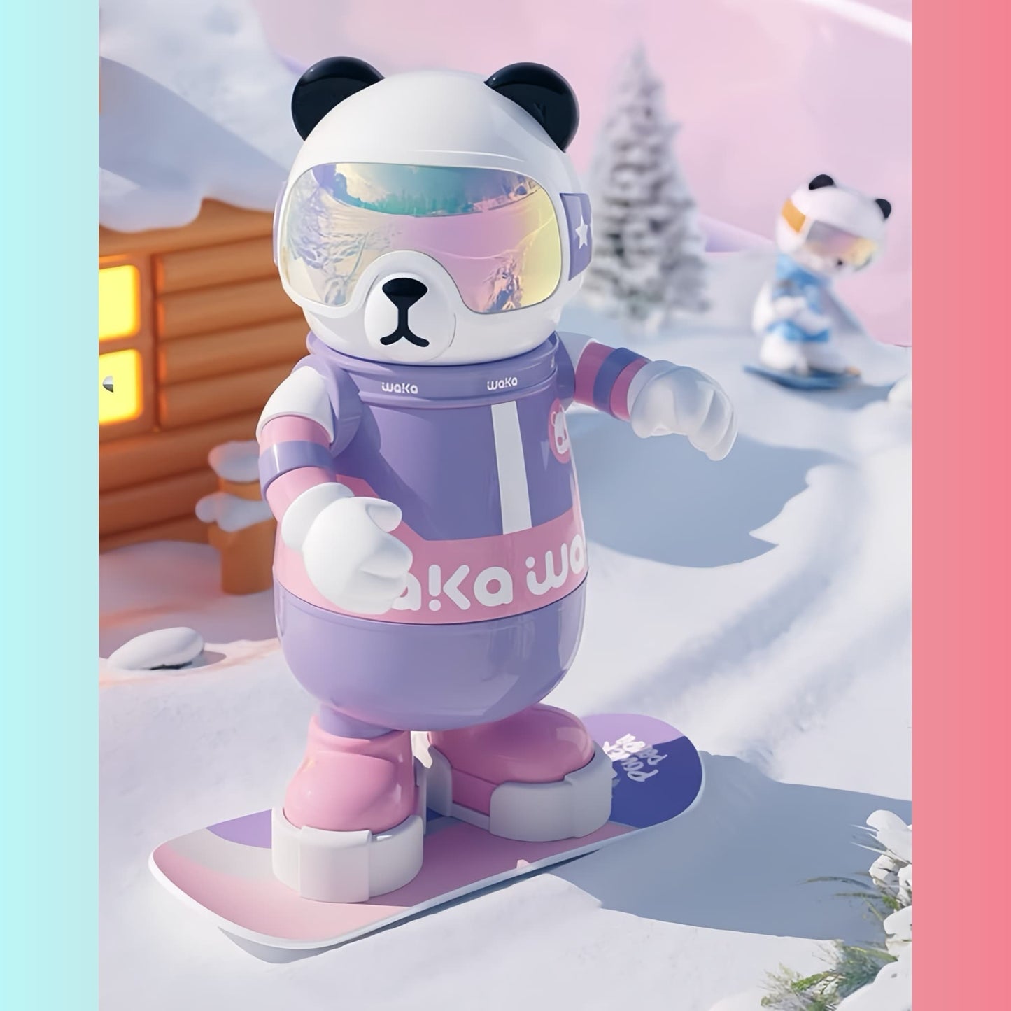 パンダ プレイメイト タンブラー – ストロー、ハンドル、スマホスタンド付きのかわいいクマのマグカップ | 子供と大人のための楽しい断熱カップ
