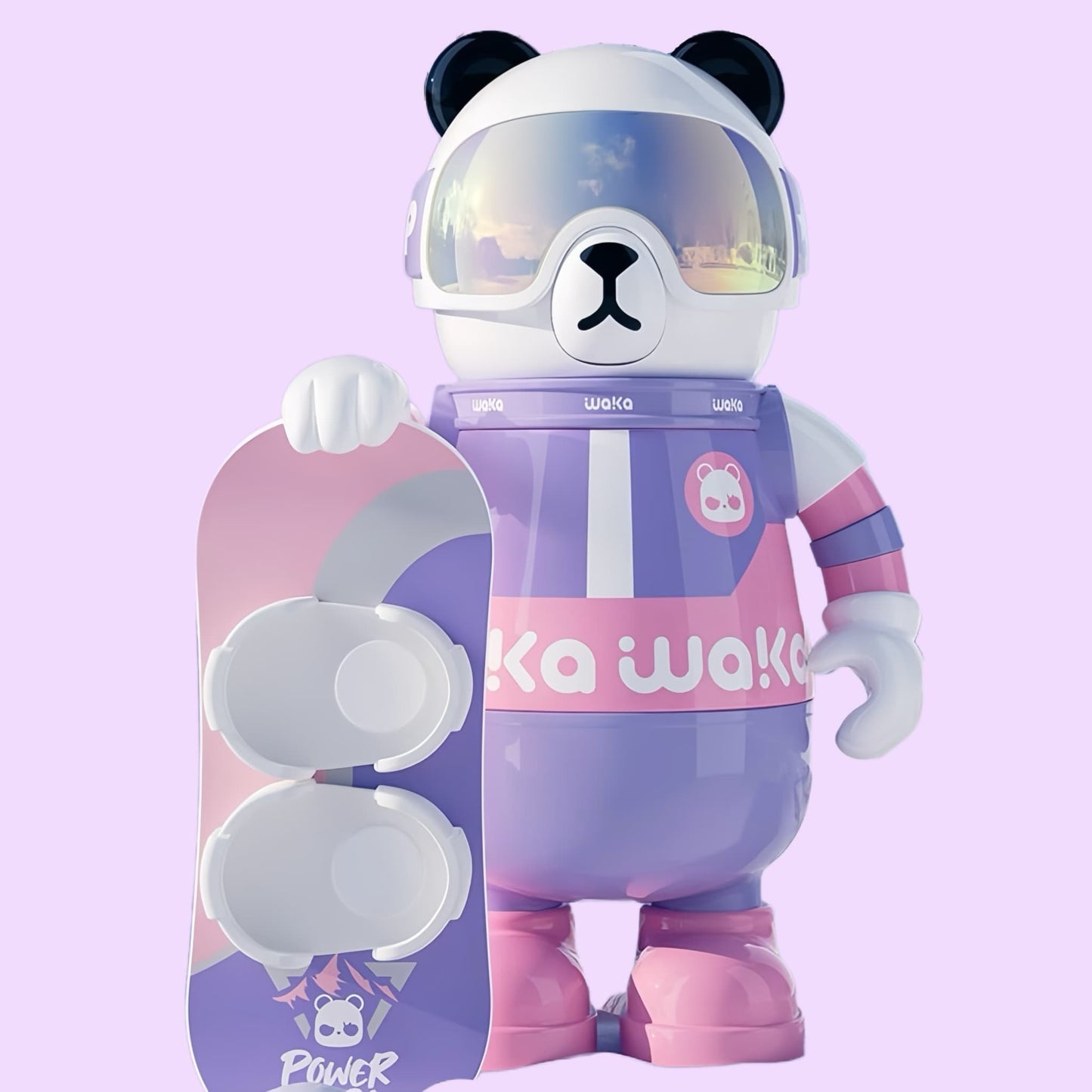 パンダ プレイメイト タンブラー – ストロー、ハンドル、スマホスタンド付きのかわいいクマのマグカップ | 子供と大人のための楽しい断熱カップ