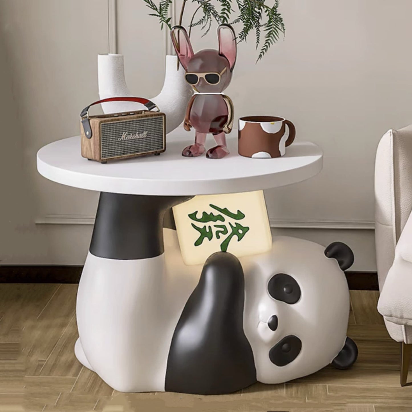 Mesa de almacenaje multifuncional con temática de panda: bonita, práctica y divertida 🐼💖