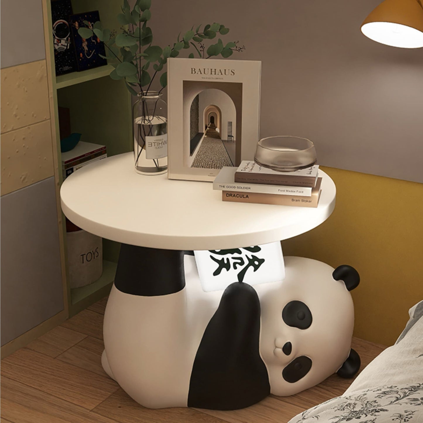 Mesa de almacenaje multifuncional con temática de panda: bonita, práctica y divertida 🐼💖