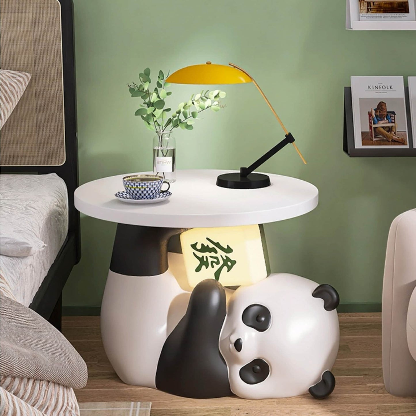 Mesa de almacenaje multifuncional con temática de panda: bonita, práctica y divertida 🐼💖