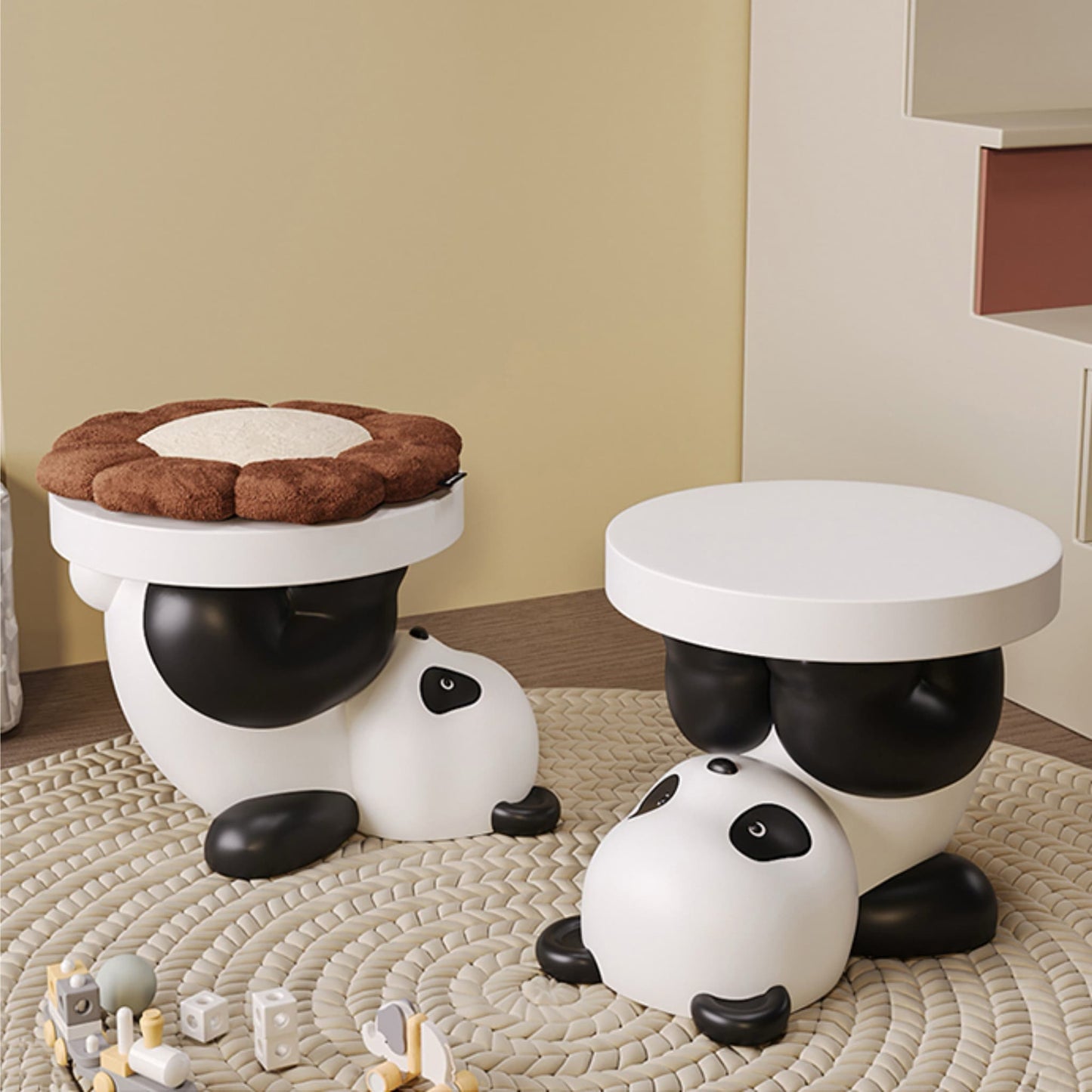 Taburete multiusos con temática de panda: lindo, funcional y lleno de encanto 🐼💖