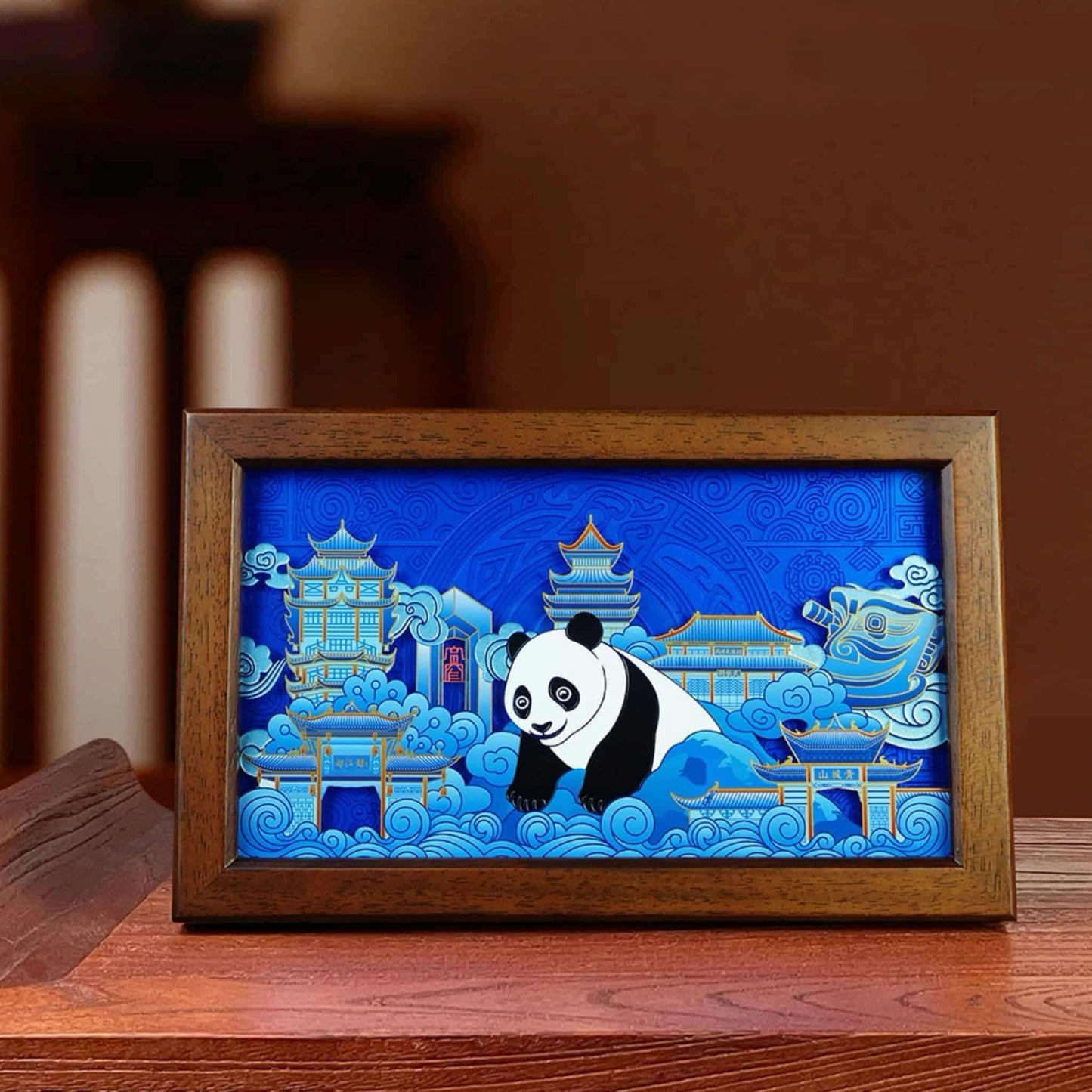 Panda Moment – Double-Sided Carved Hand-Painted Art Plate – A Masterpiece of Craftsmanship 🐼✨
