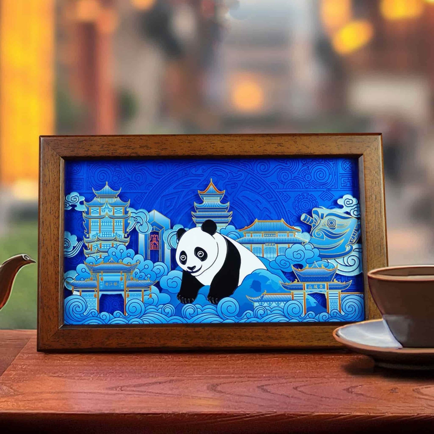 Panda Moment – Double-Sided Carved Hand-Painted Art Plate – A Masterpiece of Craftsmanship 🐼✨