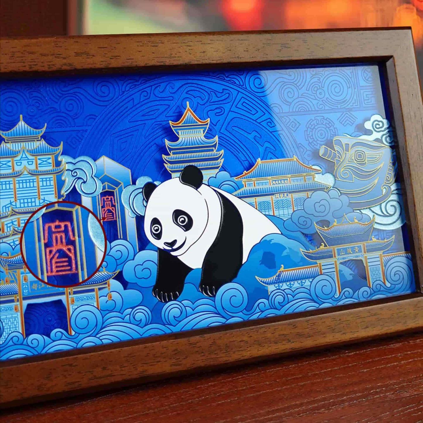 Panda Moment – Double-Sided Carved Hand-Painted Art Plate – A Masterpiece of Craftsmanship 🐼✨