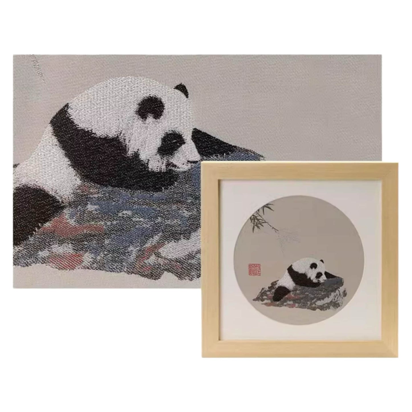 「パンダと蜀の錦」 – 四川省国立博物館所蔵の手織りシルクアート🐼✨