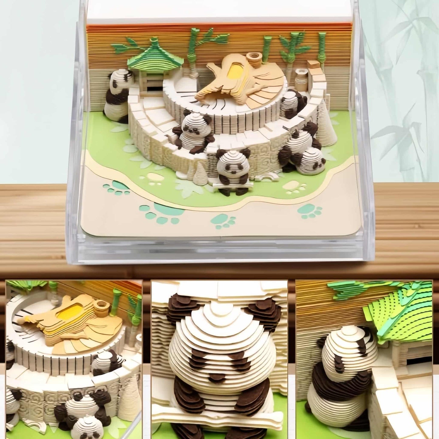 3D Laser-Cut Panda Sticky Notes – Hidden Paper Carving Memo Pad