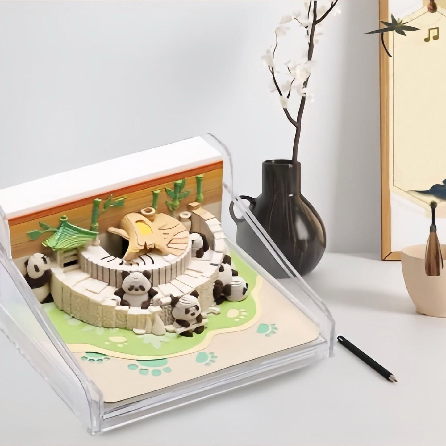3D Laser-Cut Panda Sticky Notes – Hidden Paper Carving Memo Pad