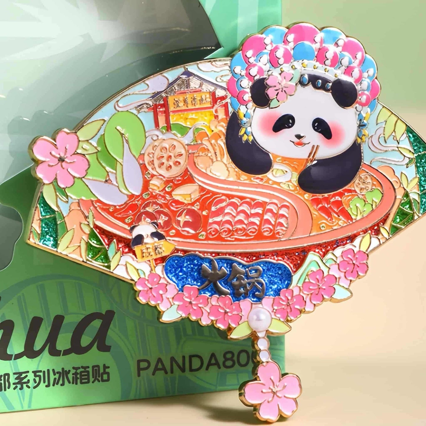 Juego de imanes de panda Hua Hua: edición de comida y lugares emblemáticos de Sichuan 🐼🍜🏯