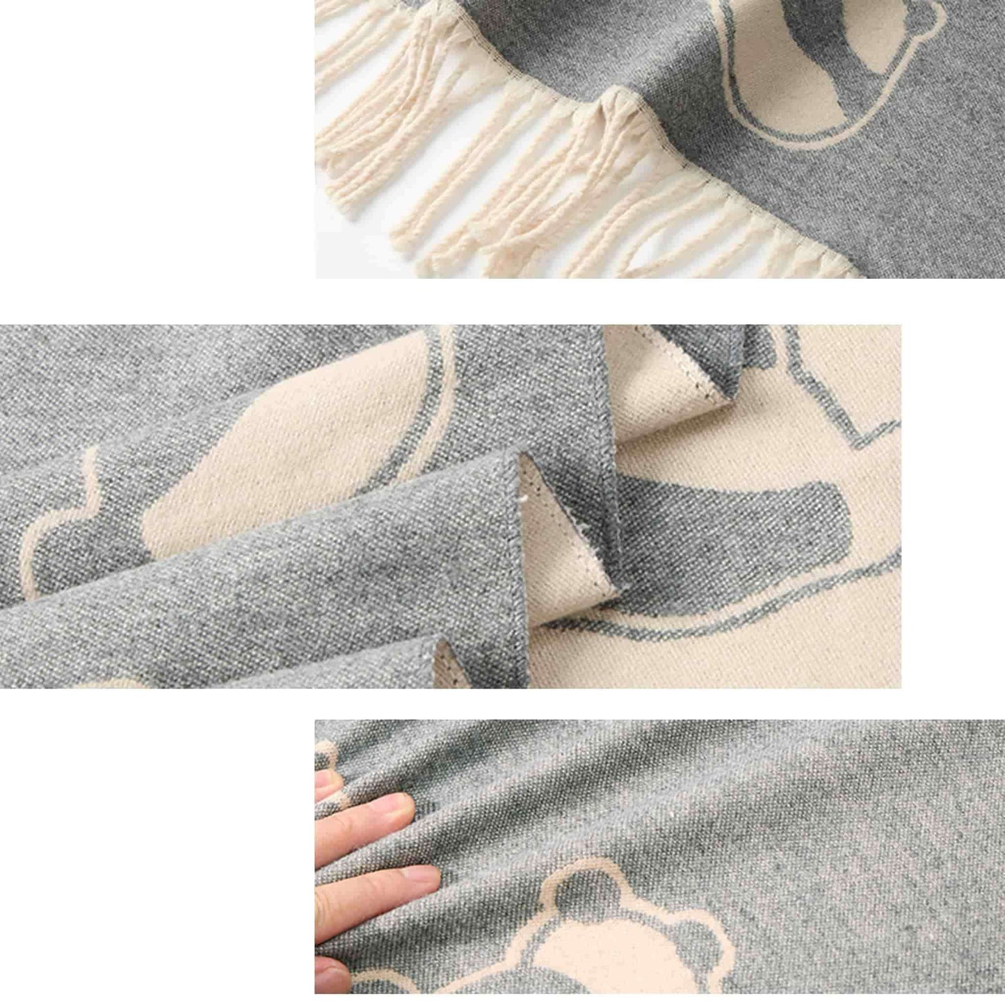 パンダのウールマフラー – 柔らかくて暖かく、遊び心たっぷりの可愛らしさ🐼🧣