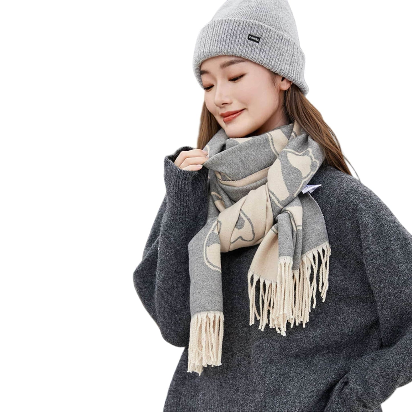パンダのウールマフラー – 柔らかくて暖かく、遊び心たっぷりの可愛らしさ🐼🧣