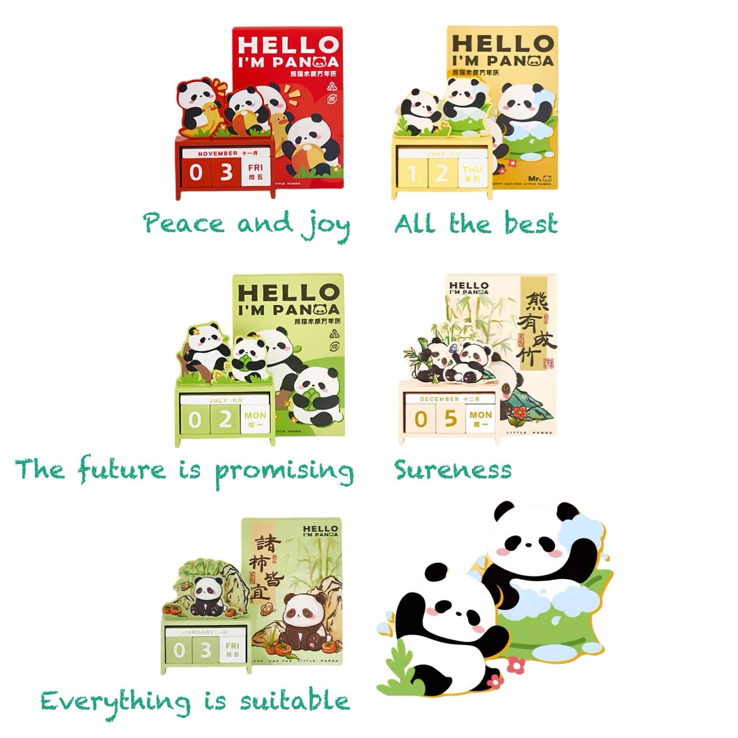 Adorable Panda Forever Calendar โ Fun & Functional Desk Ornament