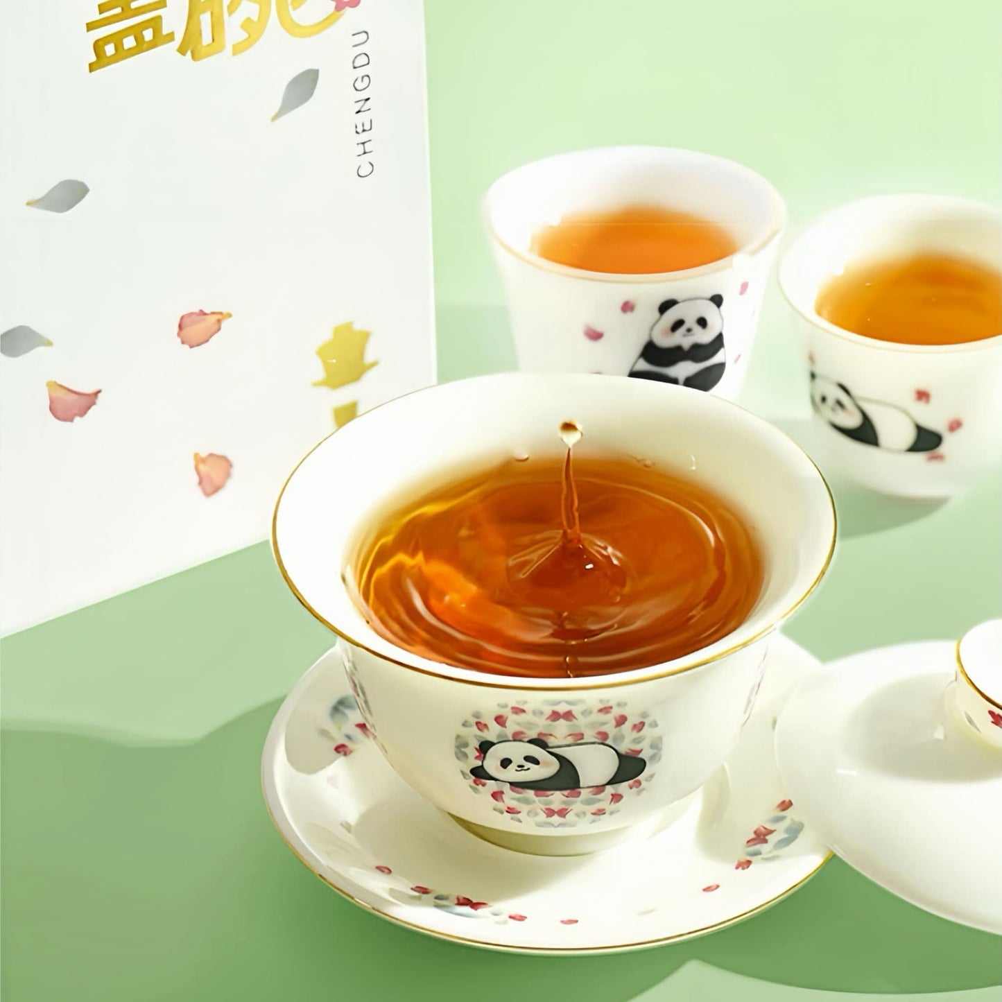 Hua Hua Panda Tea Set – Ceramic Gaiwan with Adorable Panda Design 🐼🍵