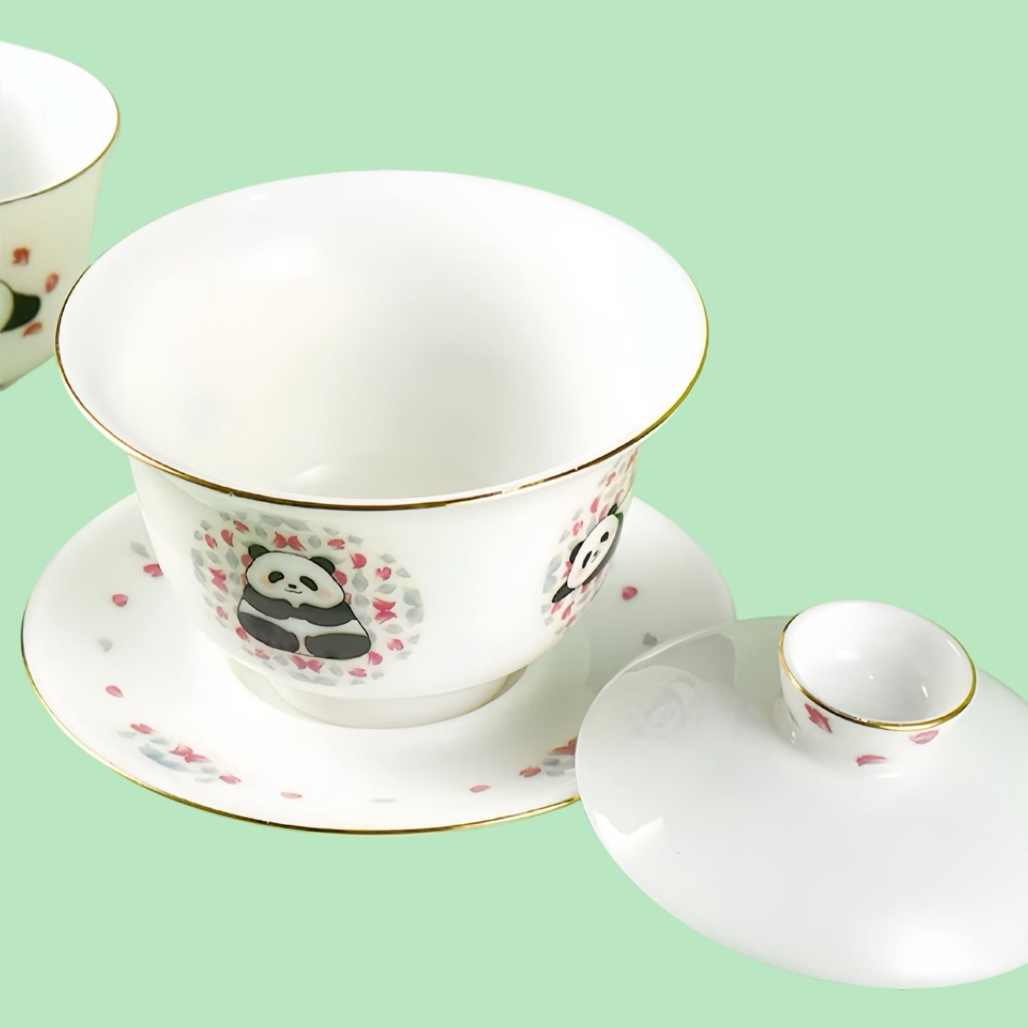 Hua Hua Panda Tea Set – Ceramic Gaiwan with Adorable Panda Design 🐼🍵