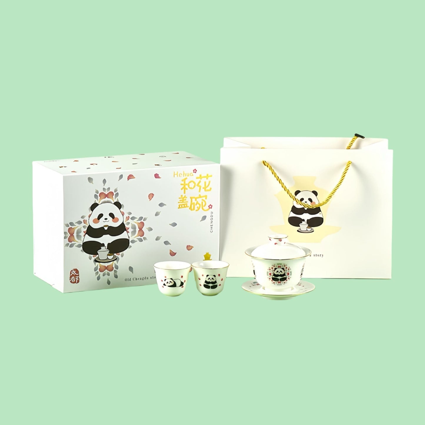 Hua Hua Panda Tea Set – Ceramic Gaiwan with Adorable Panda Design 🐼🍵
