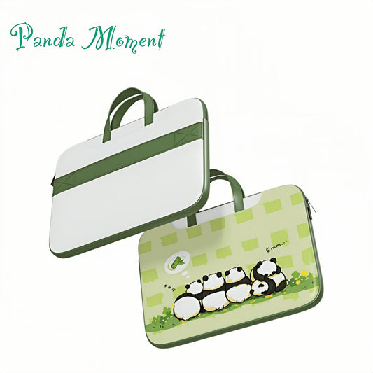 Funda para portátil Panda: bonita y protectora funda de transporte con asa y correa para el hombro