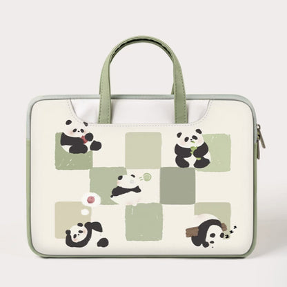 Funda para portátil Panda: bonita y protectora funda de transporte con asa y correa para el hombro