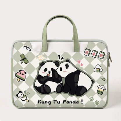Funda para portátil Panda: bonita y protectora funda de transporte con asa y correa para el hombro