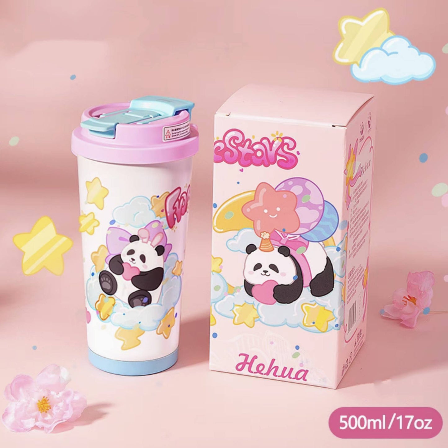 🐼 パンダタンブラー – 316ステンレススチールライナー付きのキュートで機能的なドリンクウェア