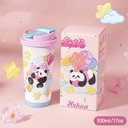 🐼 パンダタンブラー – 316ステンレススチールライナー付きのキュートで機能的なドリンクウェア