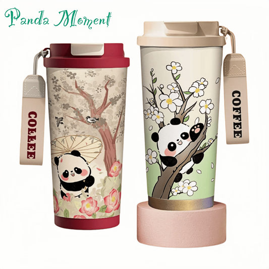 パンダのトラベルマグ – あらゆる飲み物にぴったりのスタイリッシュな一品 🐼☕