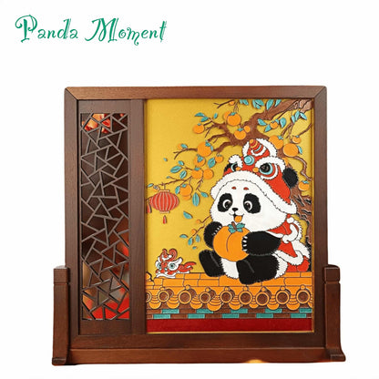 両面手彫りの芸術皿 – 古代の職人技の現代的復活🐼
