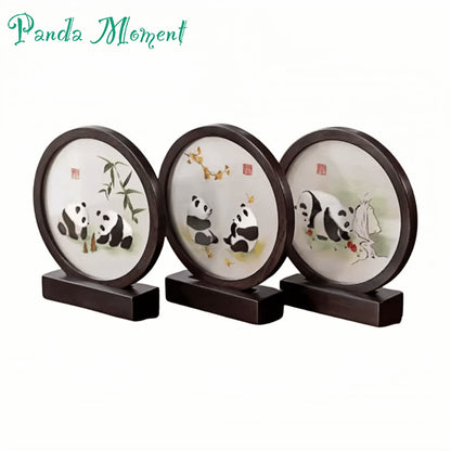 Panda Silk Embroidery Art – A Cultural Masterpiece from Shujiang Brocade Museum 🐼