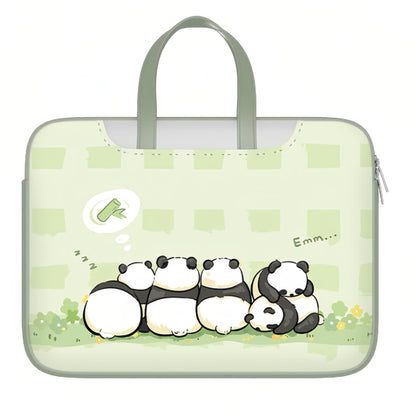 Funda para portátil Panda: bonita y protectora funda de transporte con asa y correa para el hombro